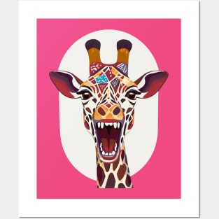 Giraffe Abstract Posters and Art